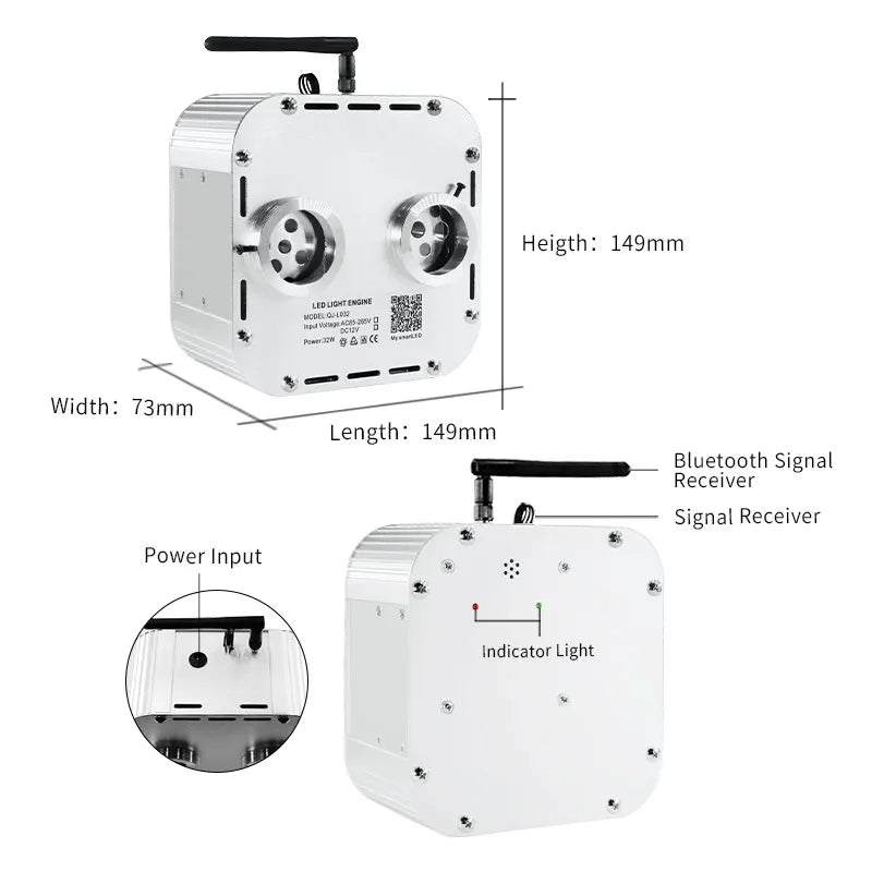 32W Twinkle Daul Heads Fiber Optic Lights Starlight Headliner Kit,Home theater Ceiling Decoration Car Star Light Atmosphere light