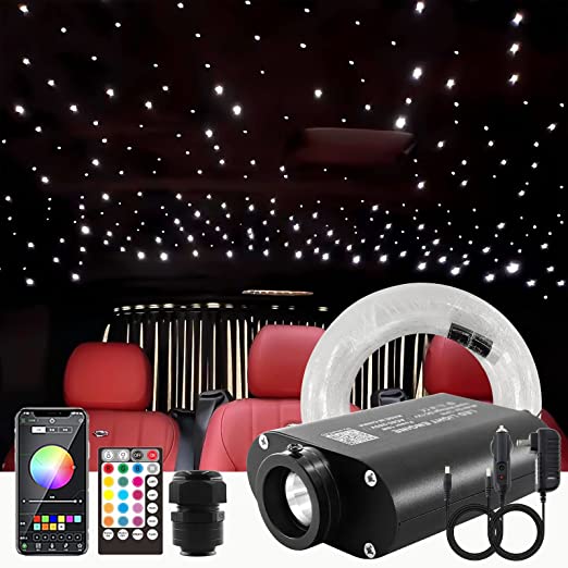 16W Rolls Royce Starlight Kit for Car Roof Decor,Car Roof Star Lights with 28-Key RF Remote/Bluetooth Control & Sound Activated