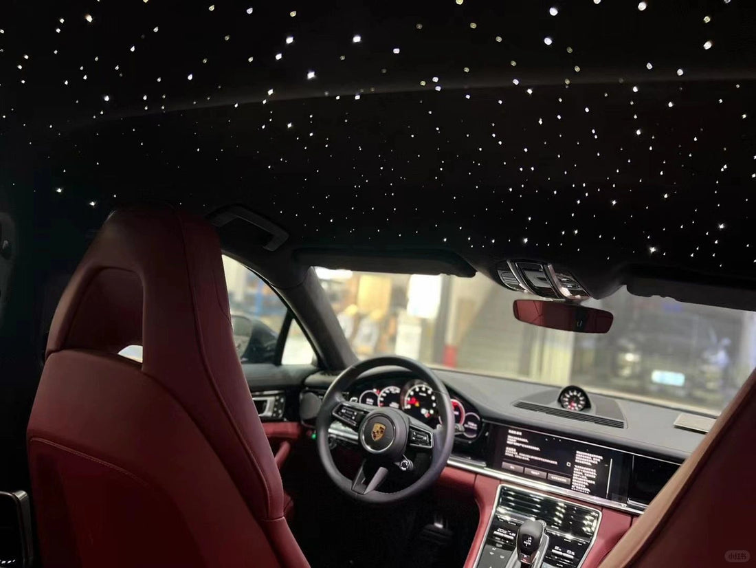 Porsche Panamera Upgrades Suede Headliner with Starlight Headliner！