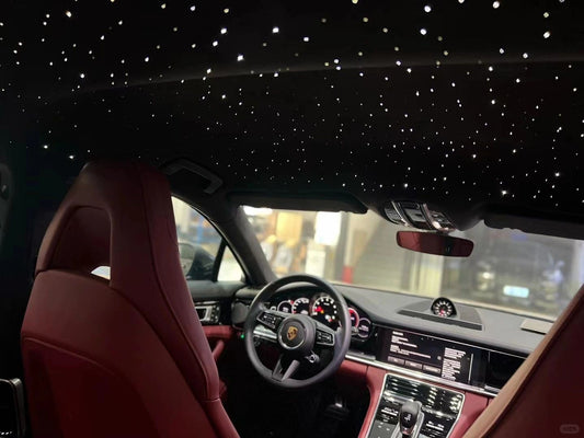 Porsche Panamera Upgrades Suede Headliner with Starlight Headliner！