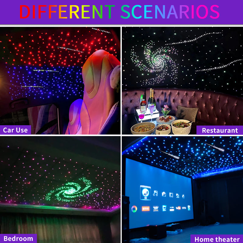 Twinkle Fiber Optic Lights Star Ceiling Lights Kits, Bluetooth LED Colorful Music Sound Control RGBW Shooting Stars Light Kit Twinkle Fiber Optic Lights Star Ceiling Lights Kits, Bluetooth LED Colorful Music Sound Control RGBW Shooting Stars Light Kit