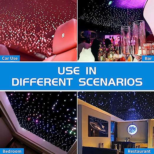2x8W Dual Port Twinkle Starlight Headliner Kit,Rolls Royce Ceiling Stars with Fiber Optic for Car Home Use, Star Lights for Car Controlled Via APP/Remote