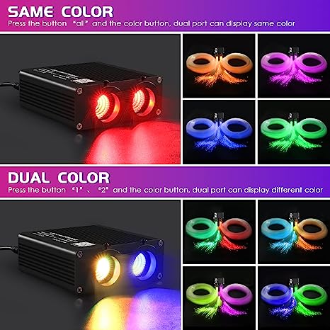 32W Starlight Headliner Kit, New Upgraded Dual Color Fiber Optic Starlight Kit, Sound Activated Car Star Headliner Kit,Star Ceiling Light Kit with APP/Remote Control
