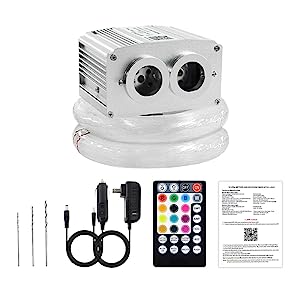 2x8W Dual Port Twinkle Starlight Headliner Kit,Rolls Royce Ceiling Stars with Fiber Optic for Car Home Use, Star Lights for Car Controlled Via APP/Remote