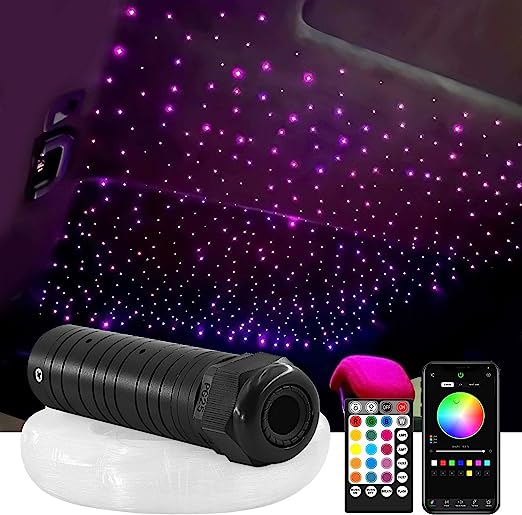6W Fiber Optic Lights,Star Lights Headliner Kit for Car Use, Car Star Ceiling Lights with APP Control/Remote Music Mode