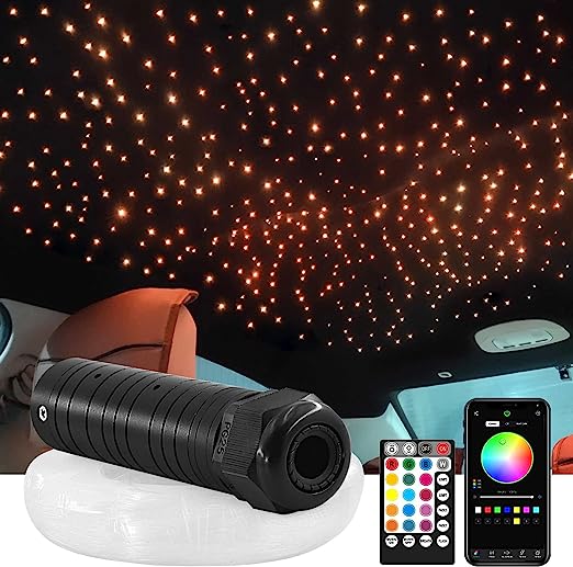6W Fiber Optic Lights,Star Lights Headliner Kit for Car Use, Car Star Ceiling Lights with APP Control/Remote Music Mode