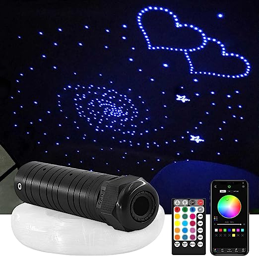 6W Fiber Optic Lights,Star Lights Headliner Kit for Car Use, Car Star Ceiling Lights with APP Control/Remote Music Mode