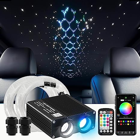 32W Starlight Headliner Kit, New Upgraded Dual Color Fiber Optic Starl ...
