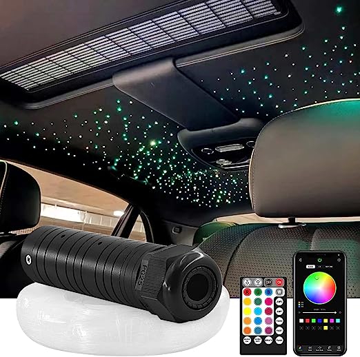 6W Fiber Optic Lights,Star Lights Headliner Kit for Car Use, Car Star Ceiling Lights with APP Control/Remote Music Mode
